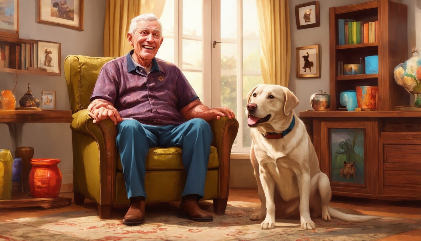 entdecken Sie die urkomische Reaktion eines 92-jährigen Großvaters, der nur mit kleinen Hunden zu tun hatte, angesichts eines Labradors. Ein rührendes und lustiges Video, das die Überraschung und das Staunen dieses Achtzigjährigen über einen großen Hund zeigt. Verpassen Sie nicht diesen berührenden Moment!